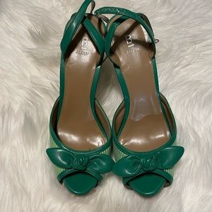 Bakers Green & White Heels